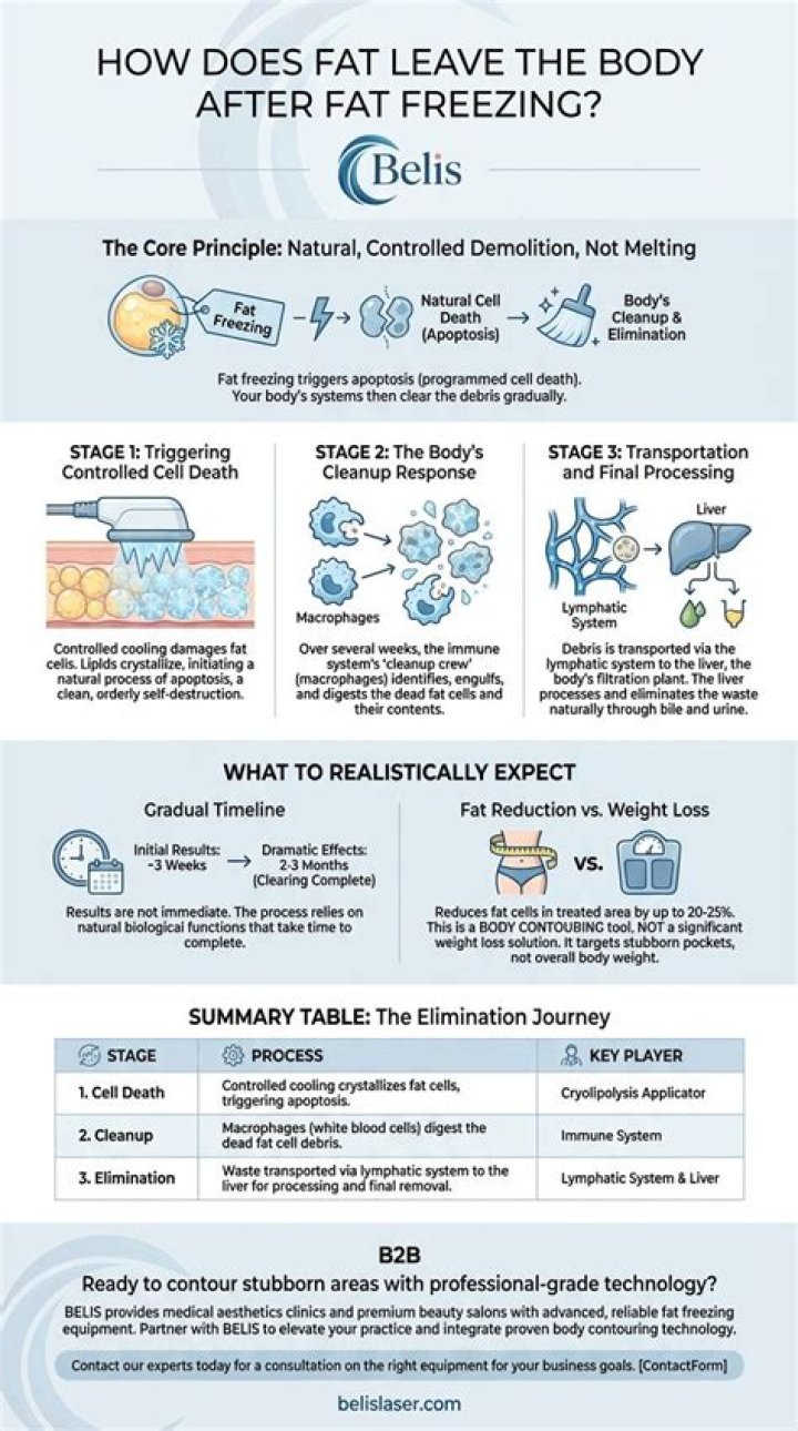 How does fat freeze leave the body?